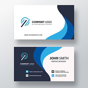 blue wavy business card, Business Card, Card blue wavy png image
