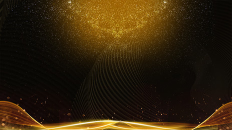 black gold background golden streamer commendation assembly material, Black Gold, Golden Streamer, Award Background Background image