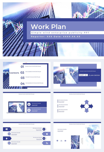 creative work plan ppt template for the second half of the year Google Slide and PowerPoint Background