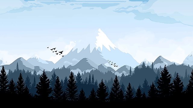 snowy mountain in the forest of good morning, Forest, Good Morning snowy forest vector art png