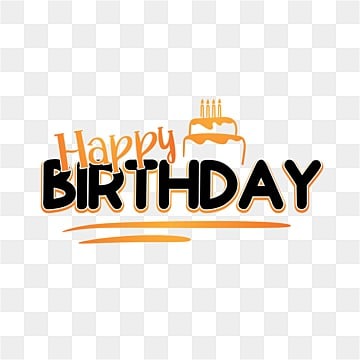 happy birthday text vector PNG
