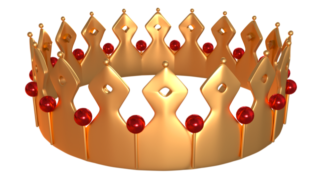 3d texture gem crown golden headwear king png, Golden, Headwear gems 3d transparent png