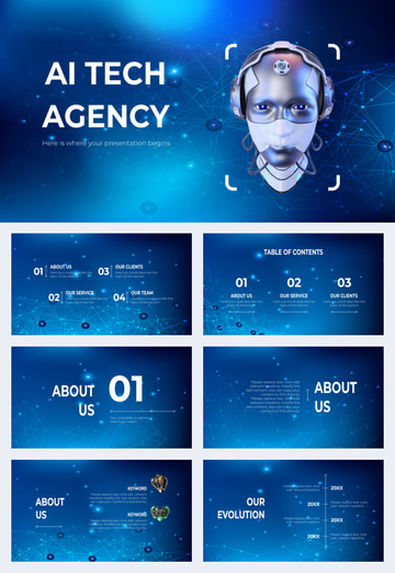 ai tech agency buniess plan Google Slide and PowerPoint Background
