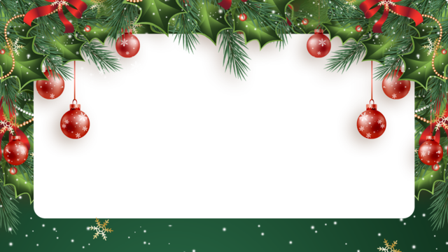 christmas ball pine branch green border christmas frame decoration png, Christmas, Frame christmas pine branch png image