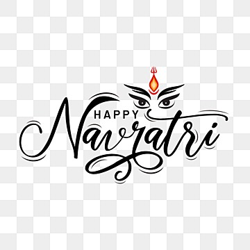 greeting of happy navratri lettering PNG