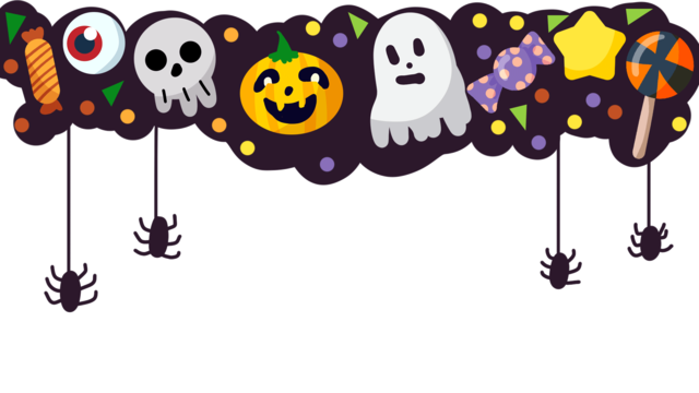 halloween cartoon candy combination halloween border candy skull png, Halloween Border, Candy halloween candy white transparent
