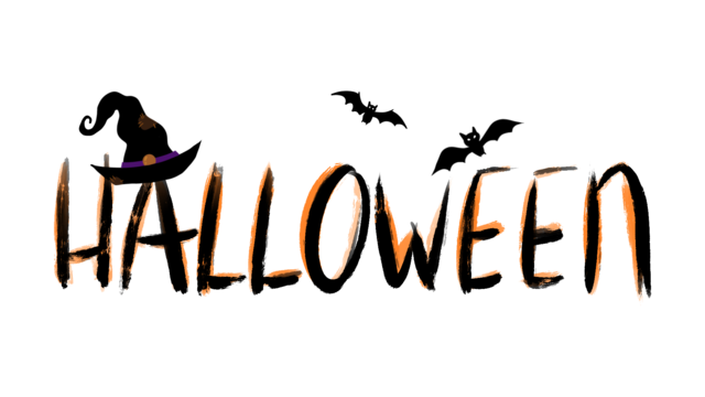 halloween engraving brush texture black halloween lettering brush png, Halloween, Lettering engravable clipart vector