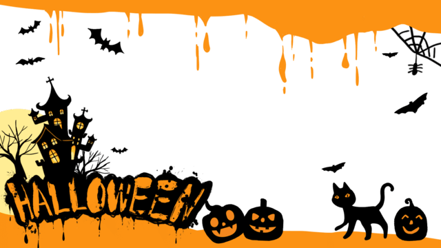halloween orange haunted house castle horror decoration border halloween haunted house frame png, Halloween, Haunted House halloween haunted house png picture